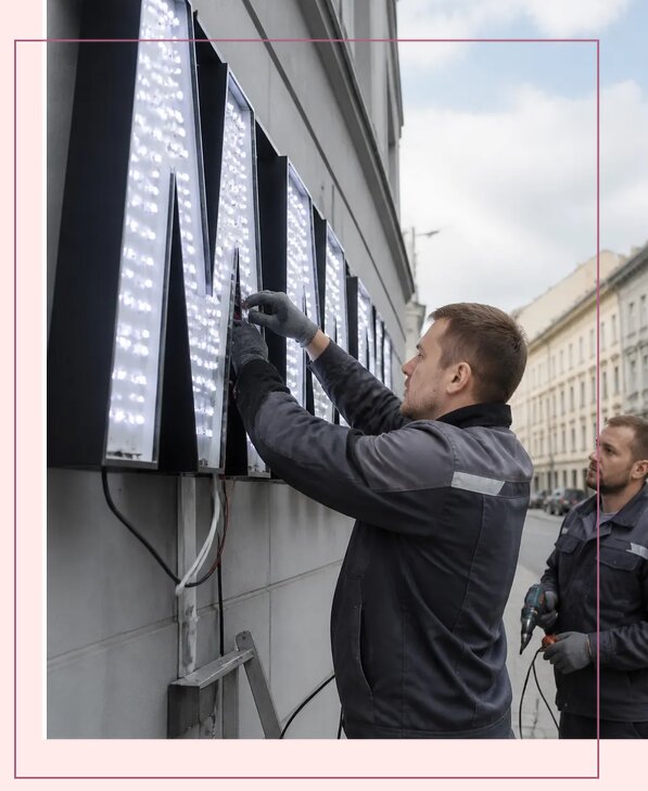 Изготовление и монтаж светодиодных LED вывесок в Чайковском