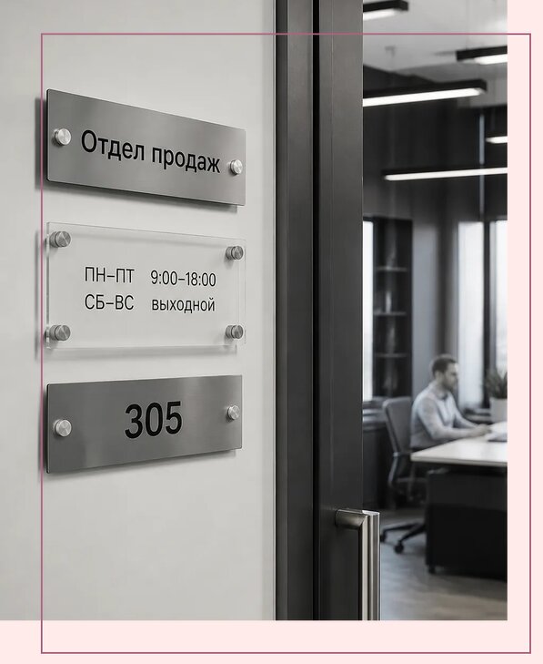 Офисные таблички на дверь в Чайковском по цене от 4959 р. | Аванза-Чкв